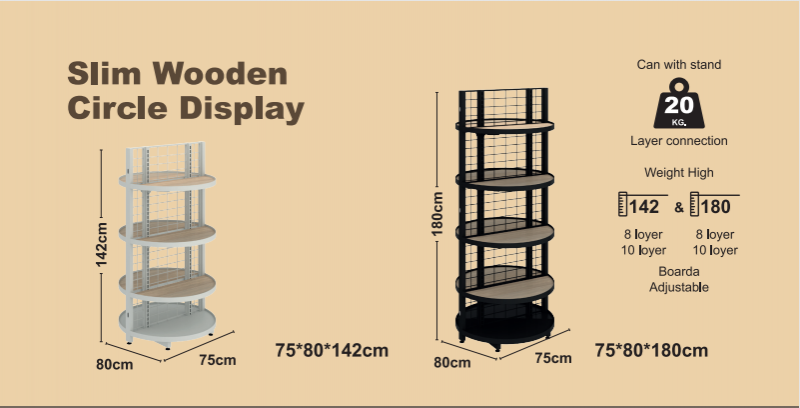 Slim Wooden Circle kijelző