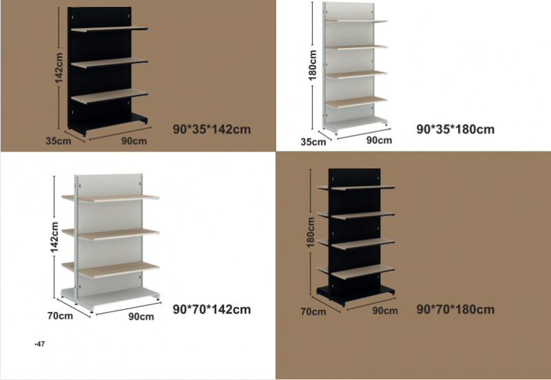 Szilárd fából készült polcok