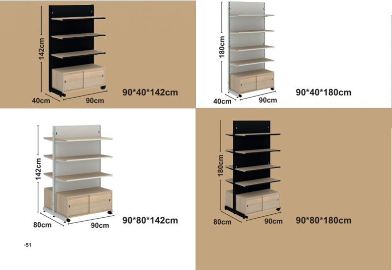 Szilárd fából készült polc + kabinet